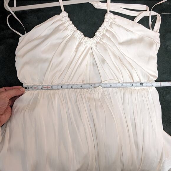 NWT J.Crew Collection BG522 Off-White Featherweight Satin Midi Dress, size 6 - Picture 9 of 10